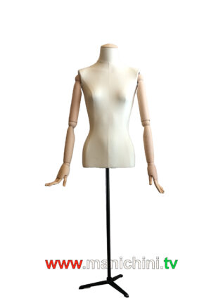 Bustes couverts Ivoire sartorial femme buste bras en bois avec bonnet