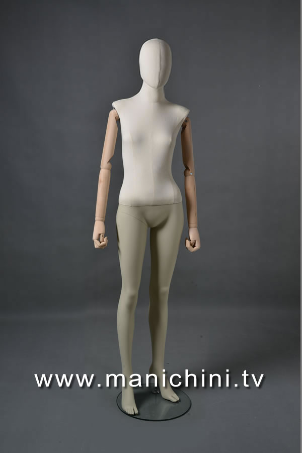 Maniquí a medida para mujer Tailor Lite con brazos de madera MSD1