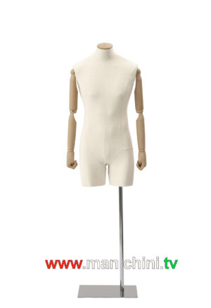 busti rivestiti lunghi busto uomo sartoriale avorio braccia in legno con tappo