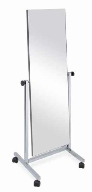 specchiera inclinabile con ruote specchio 45 x 145 cm dimensioni: 55 x 50 x h 165 cm