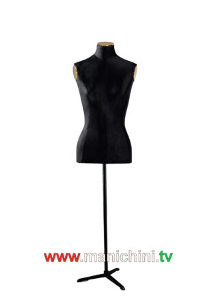 busti rivestiti velluto busto donna sartoriale nero in legno