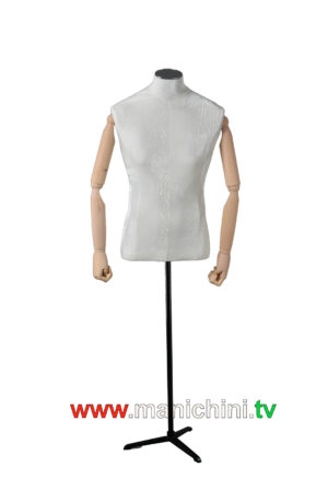 busti rivestiti velluto busto uomo sartoriale nero braccia in legno