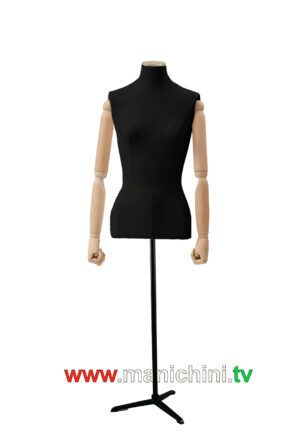 busti rivestiti velluto busto uomo sartoriale nero in legno con braccio